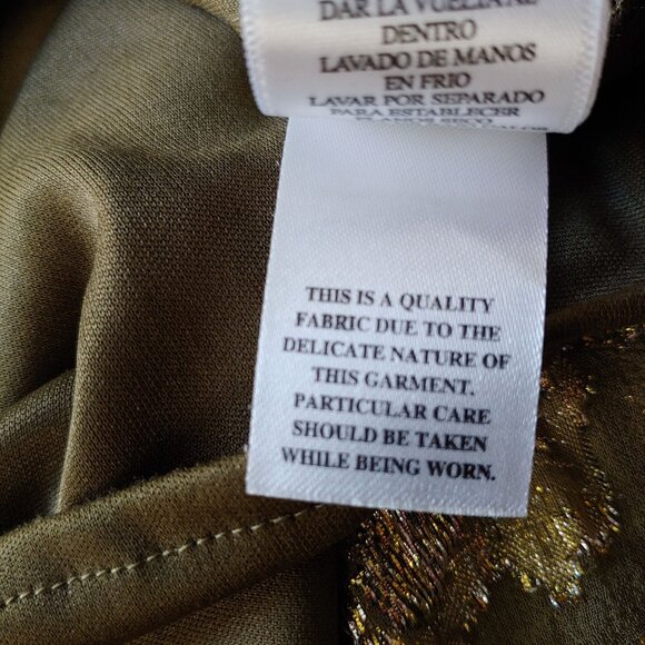 EN CRÈME V-neck Kimono Sleeve Maxi Gold Metallic Dress Boho L - Picture 12 of 12